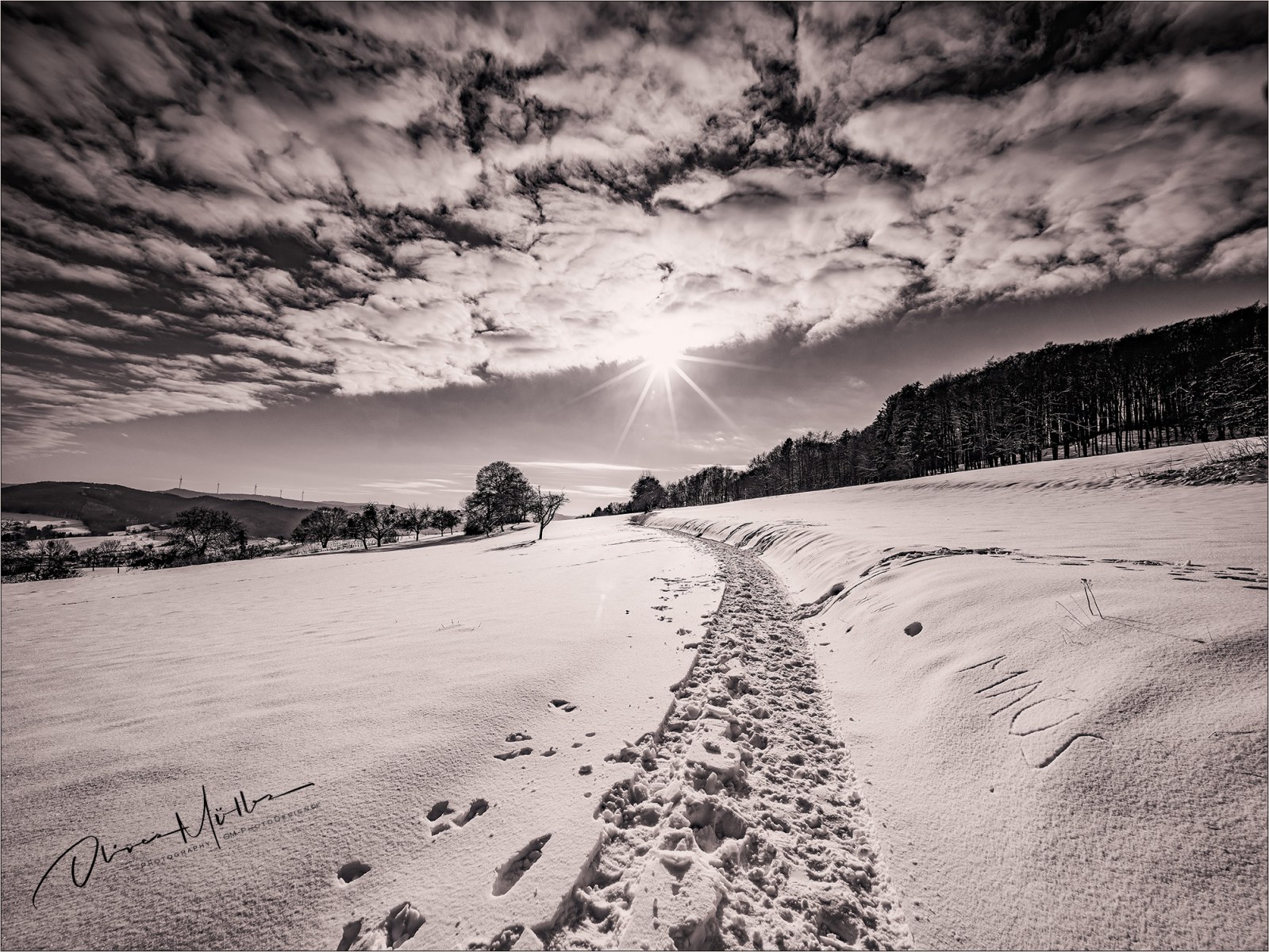 Snowy way to the sun
